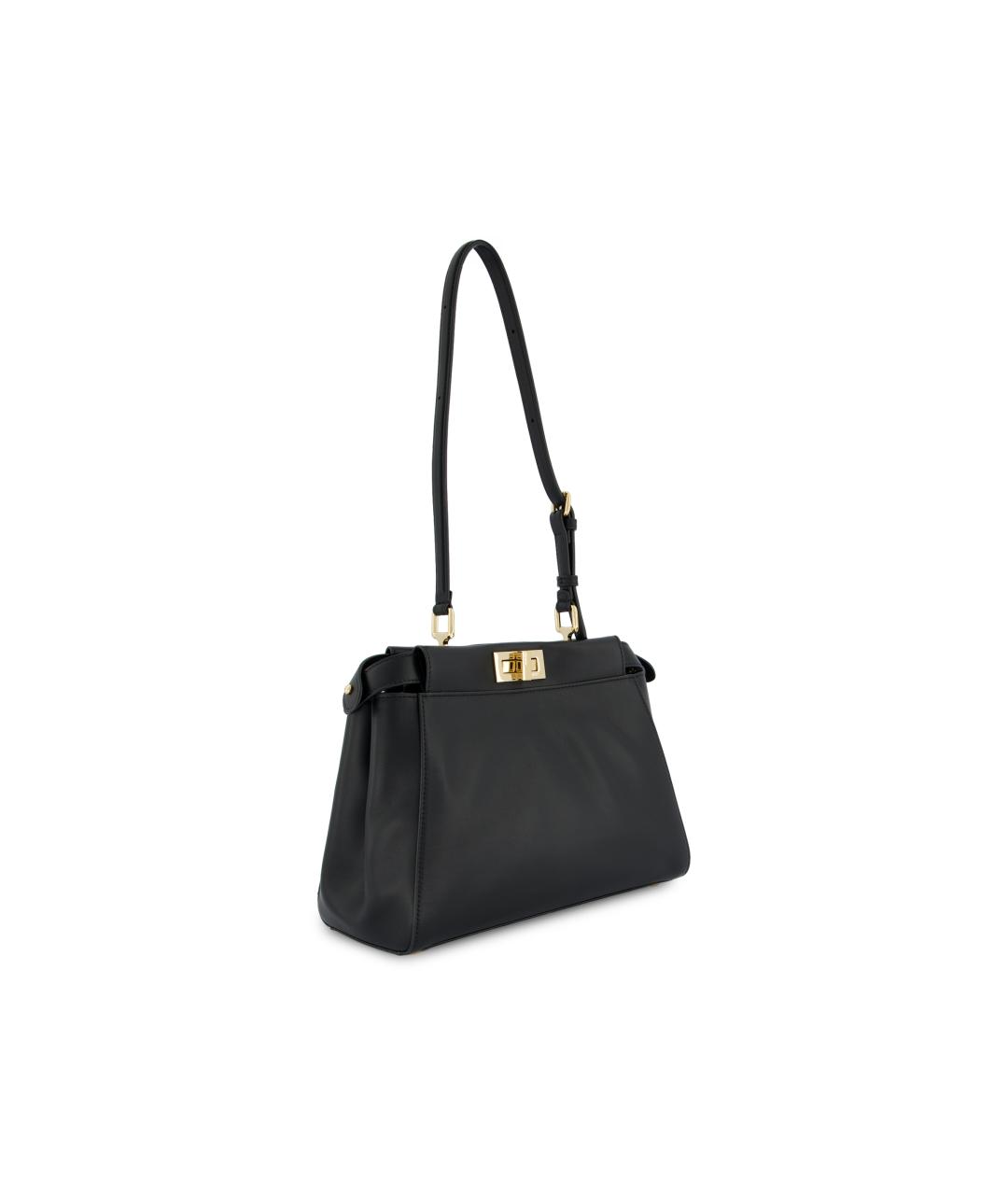 FENDI Черная кожаная сумка тоут, фото 3
