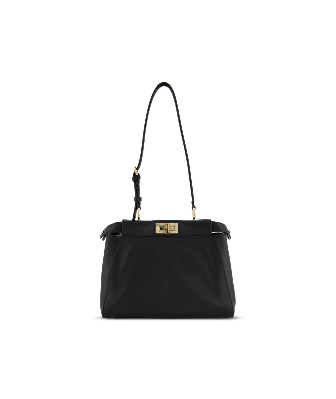 FENDI Черная кожаная сумка тоут, фото 2