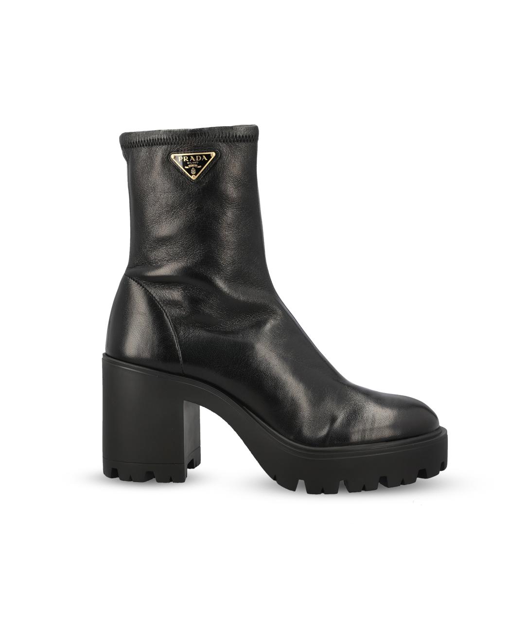 PRADA Черные кожаные ботинки, фото 5