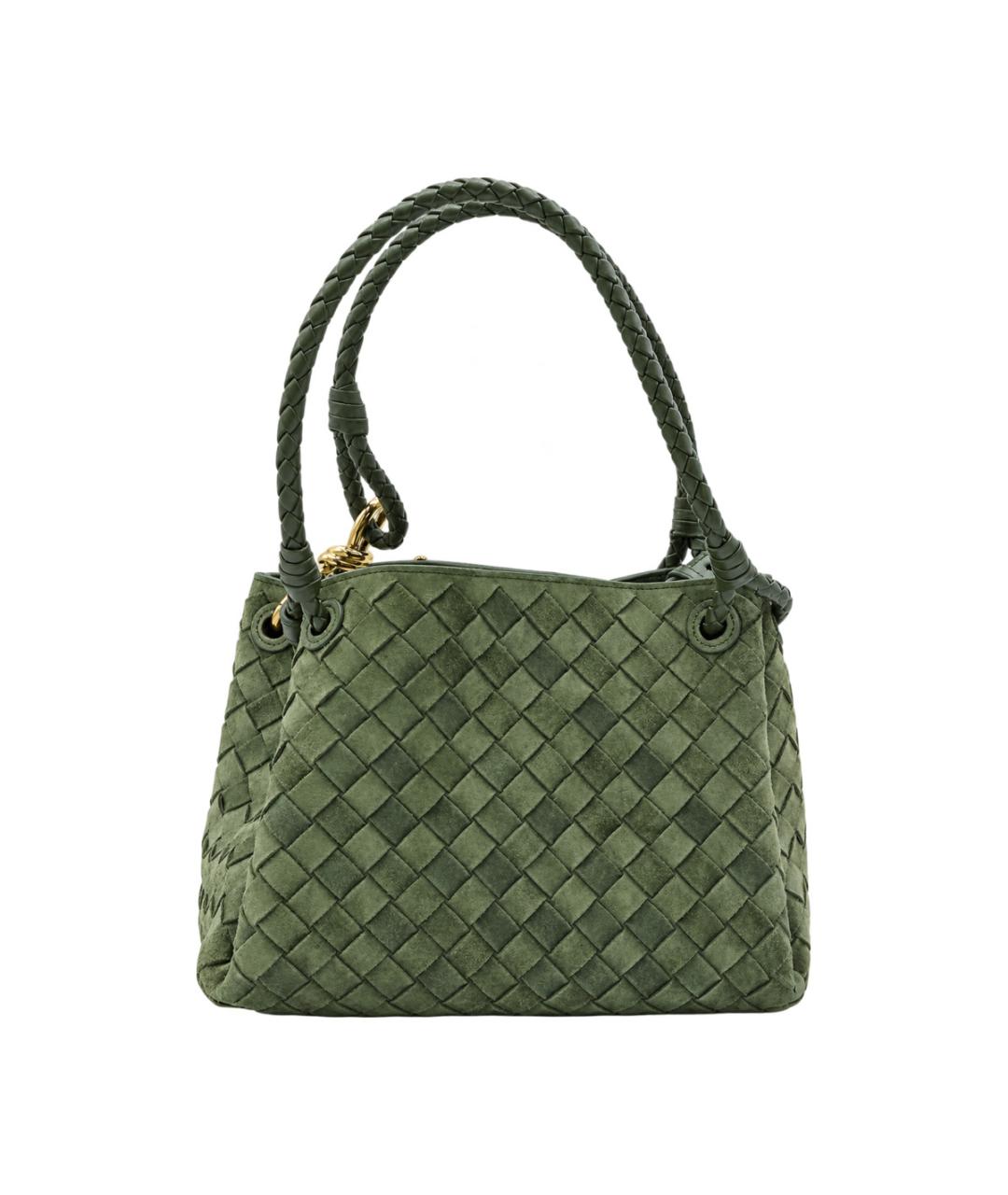 BOTTEGA VENETA Зеленая замшевая сумка тоут, фото 3