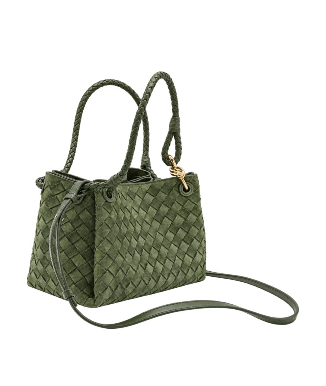 BOTTEGA VENETA Зеленая замшевая сумка тоут, фото 2