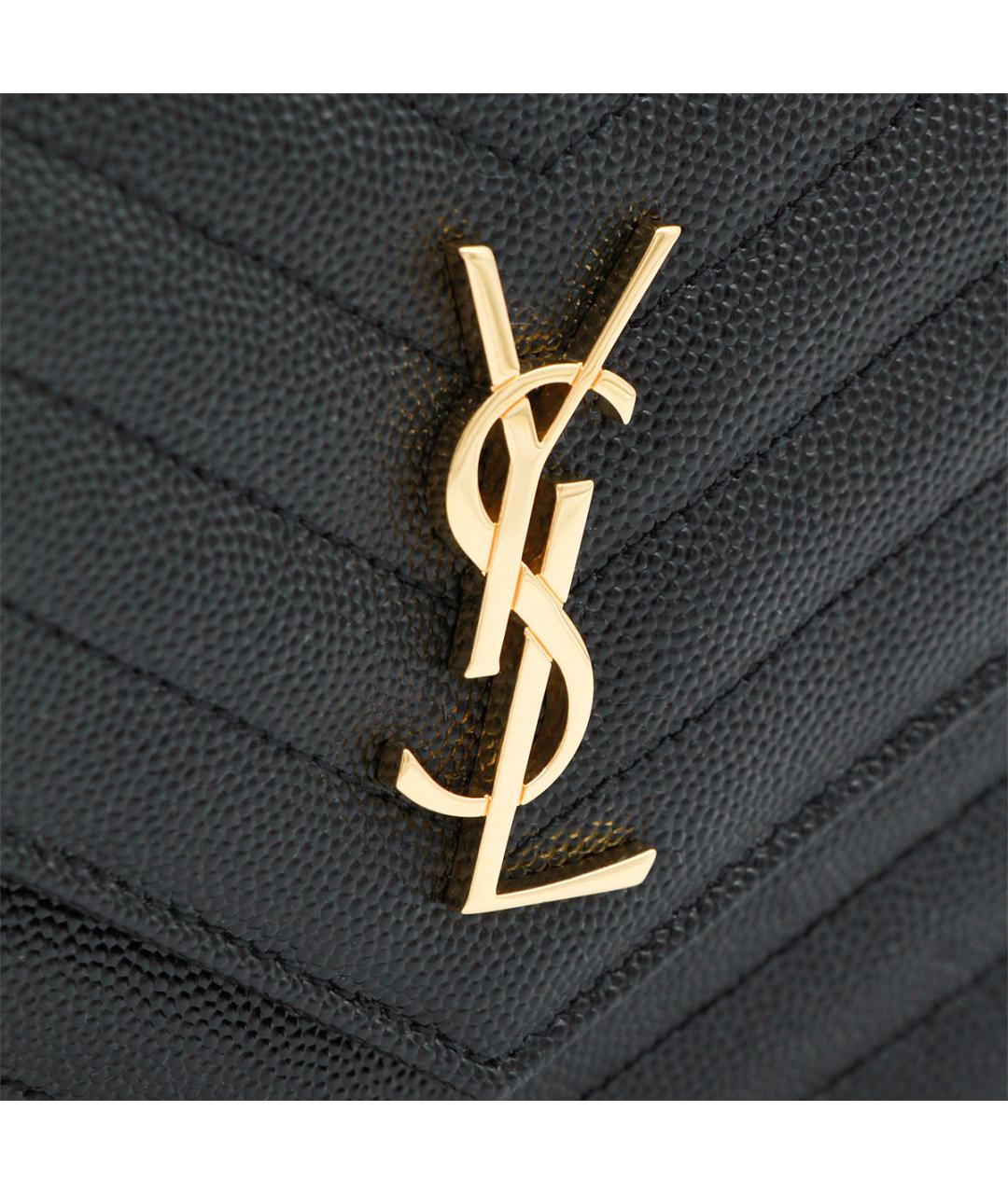 SAINT LAURENT Черная кожаная сумка через плечо, фото 4