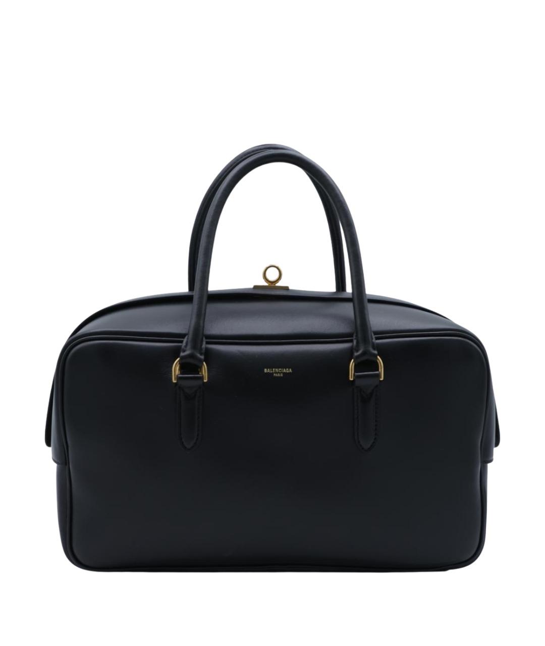 BALENCIAGA Черная кожаная сумка тоут, фото 1