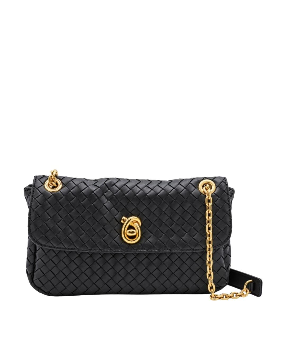 BOTTEGA VENETA Черная кожаная сумка через плечо, фото 1