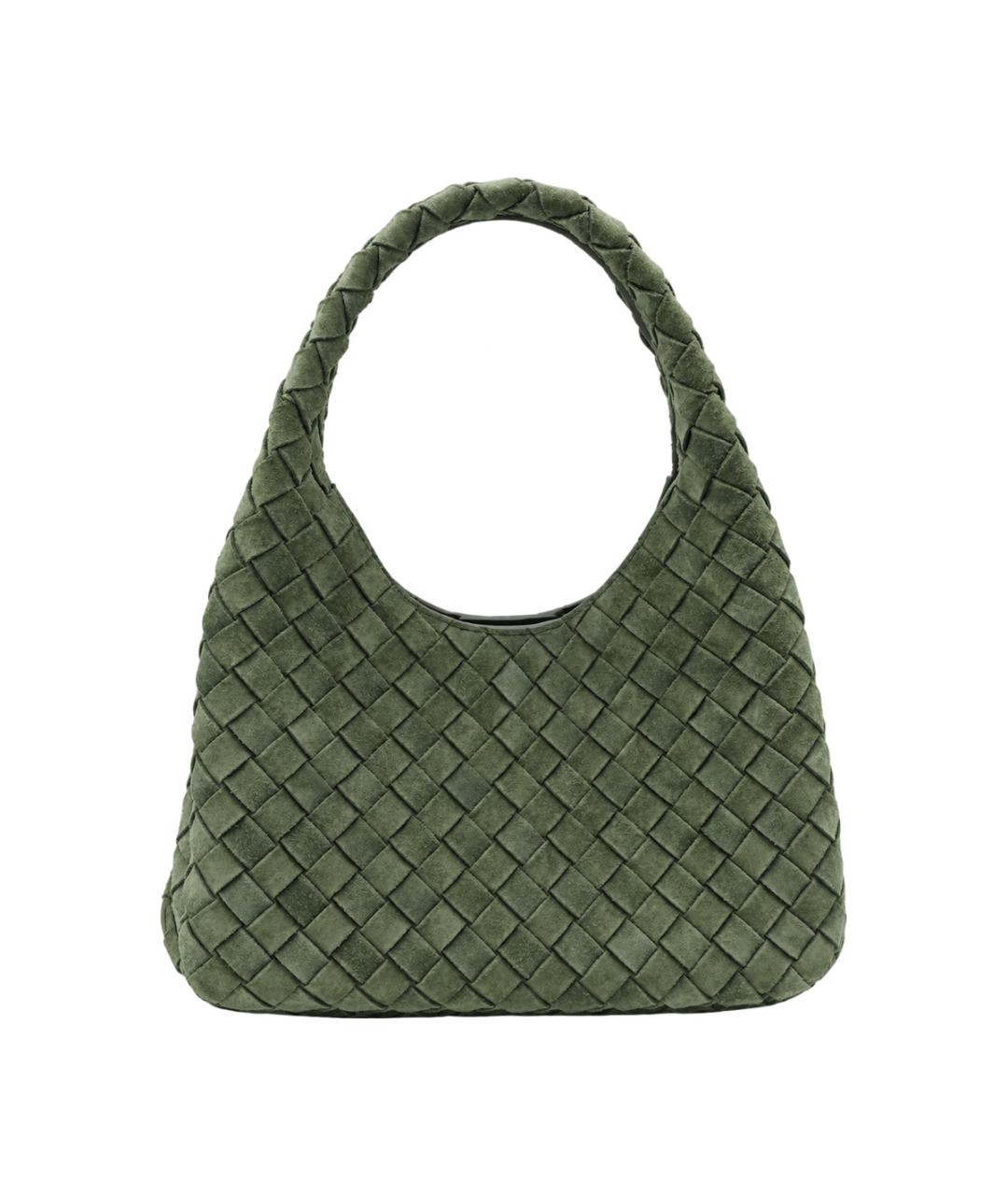 BOTTEGA VENETA Зеленая замшевая сумка тоут, фото 3