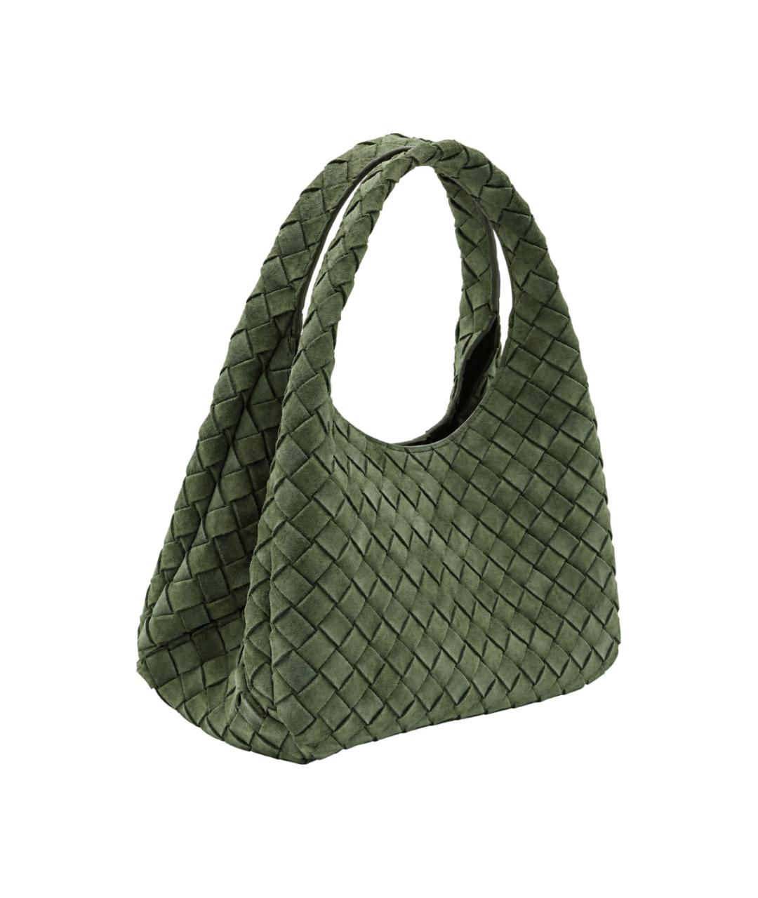 BOTTEGA VENETA Зеленая замшевая сумка тоут, фото 2