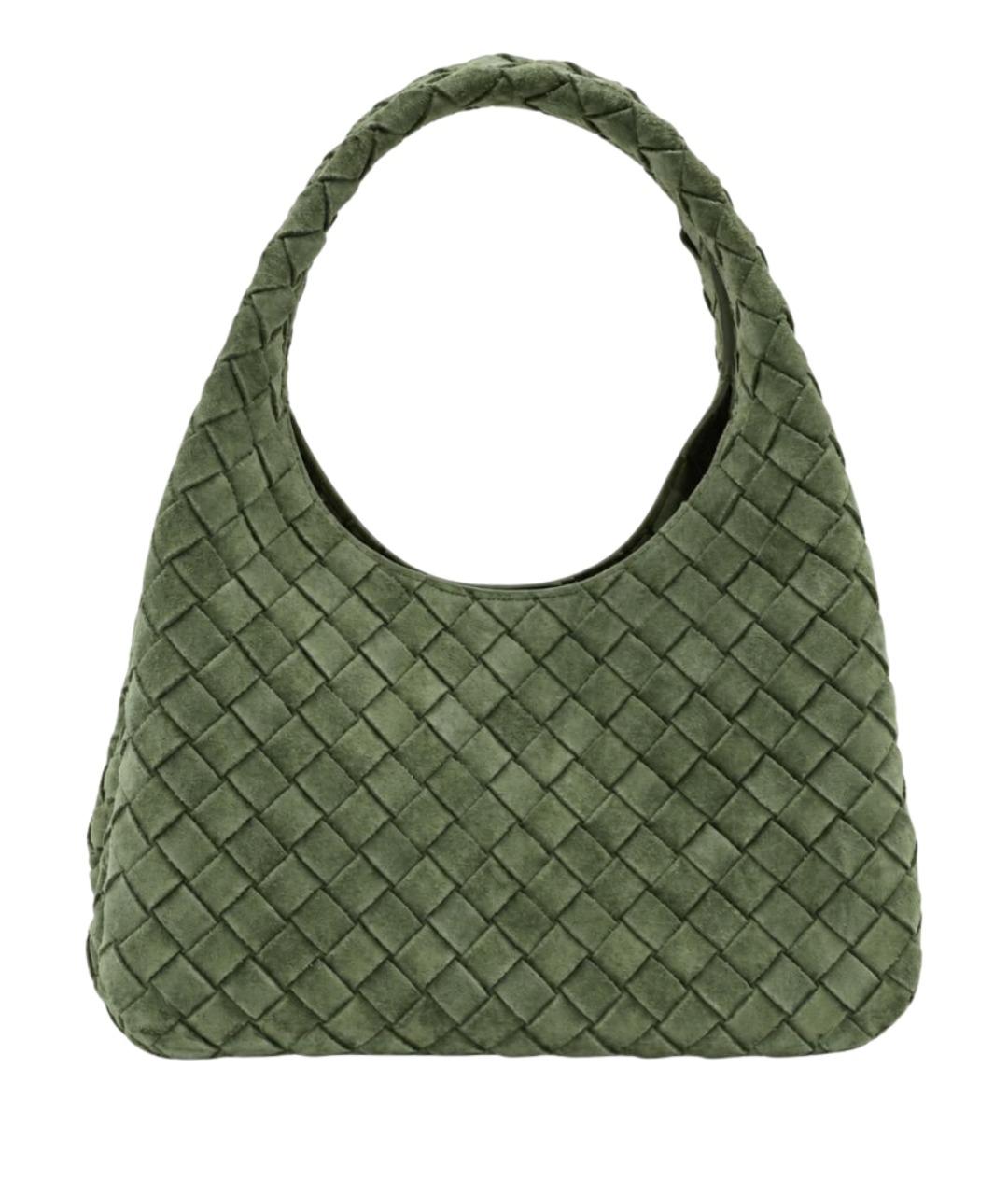 BOTTEGA VENETA Зеленая замшевая сумка тоут, фото 1