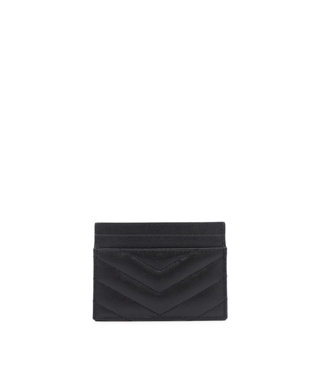 SAINT LAURENT Черный кожаный кардхолдер, фото 3