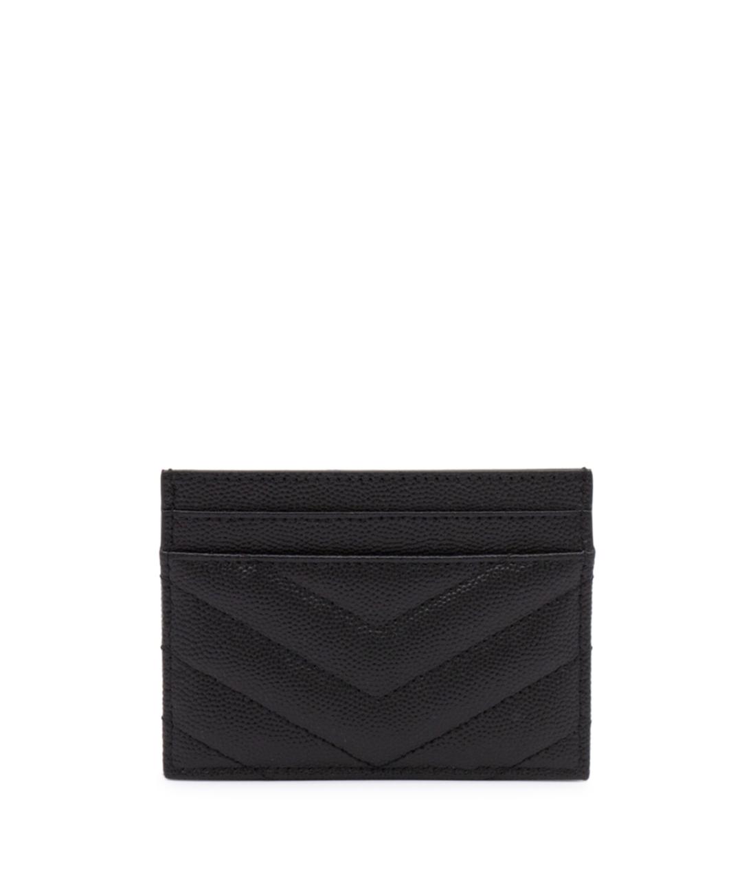SAINT LAURENT Черный кожаный кардхолдер, фото 2