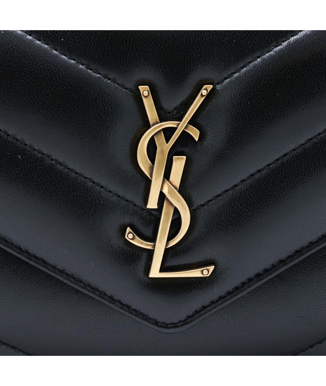SAINT LAURENT Черная кожаная сумка через плечо, фото 4