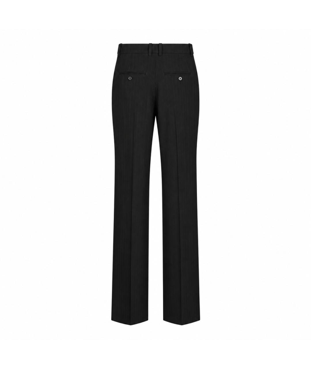 SAINT LAURENT Черные шерстяные прямые брюки, фото 2