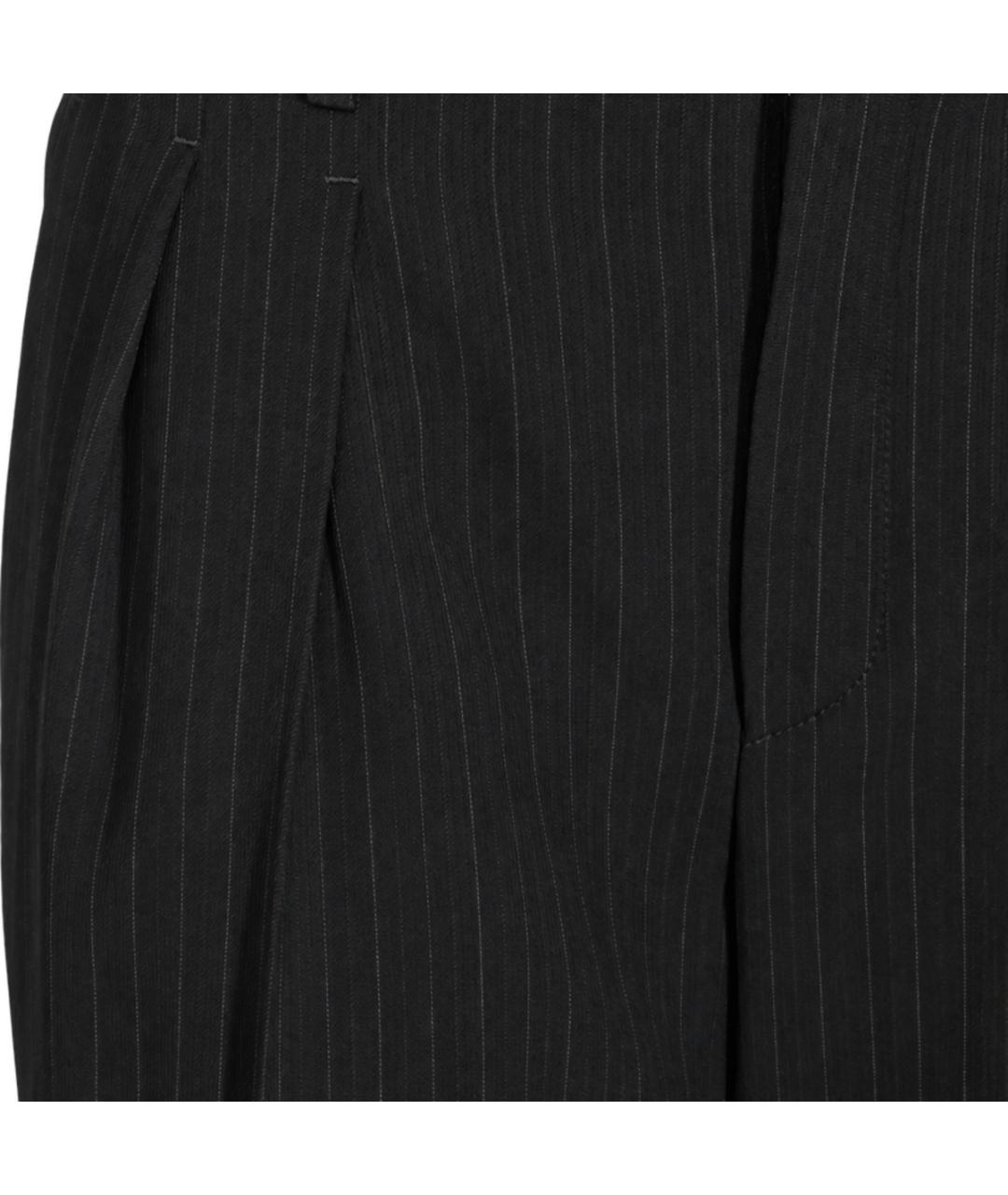SAINT LAURENT Черные шерстяные прямые брюки, фото 3
