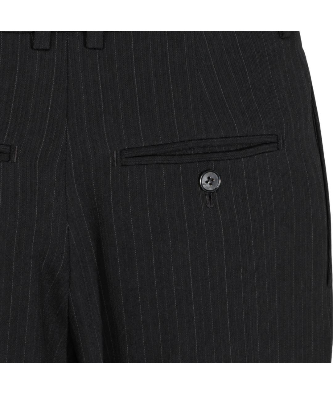 SAINT LAURENT Черные шерстяные прямые брюки, фото 4