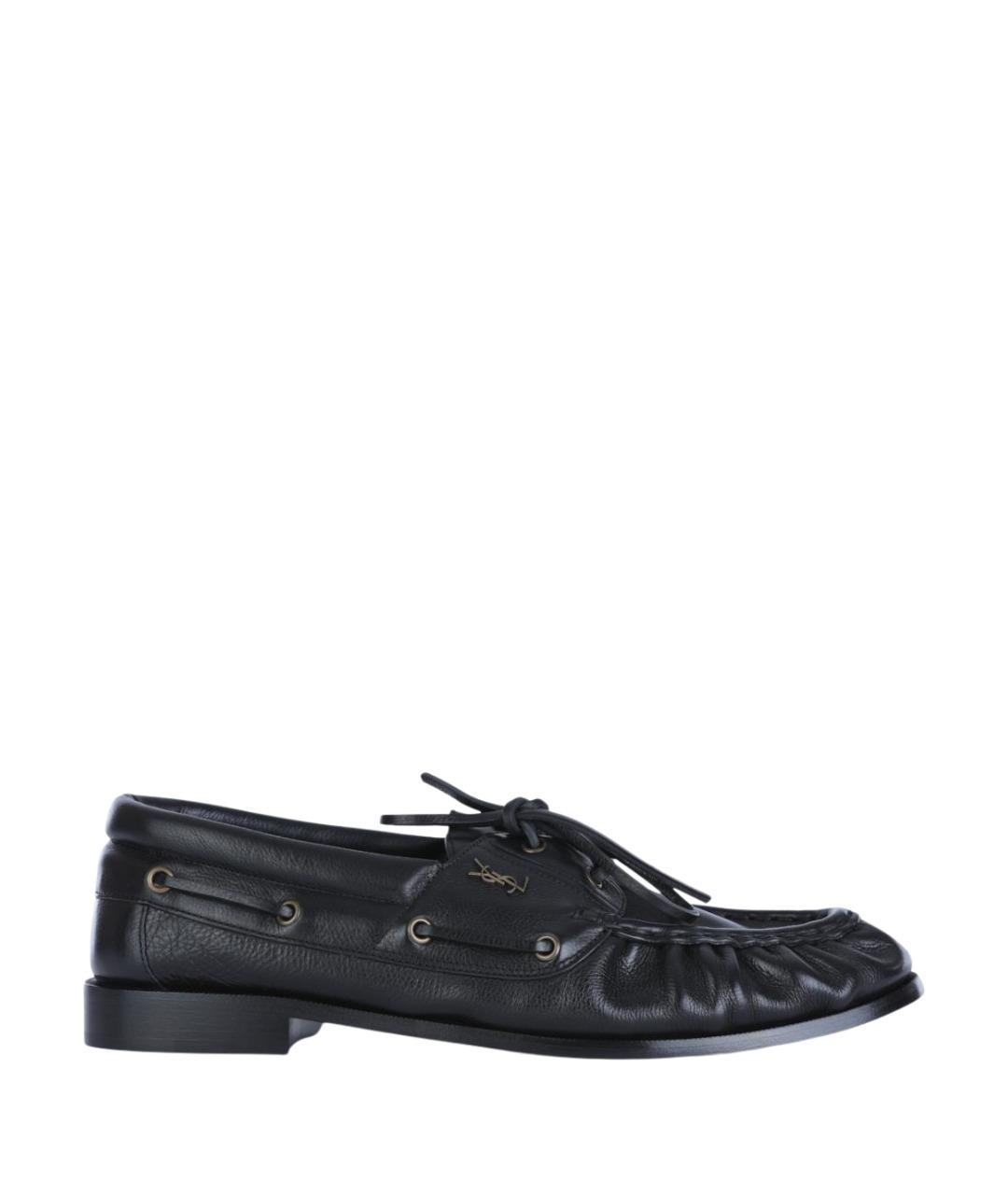 SAINT LAURENT Черные кожаные лоферы, фото 1