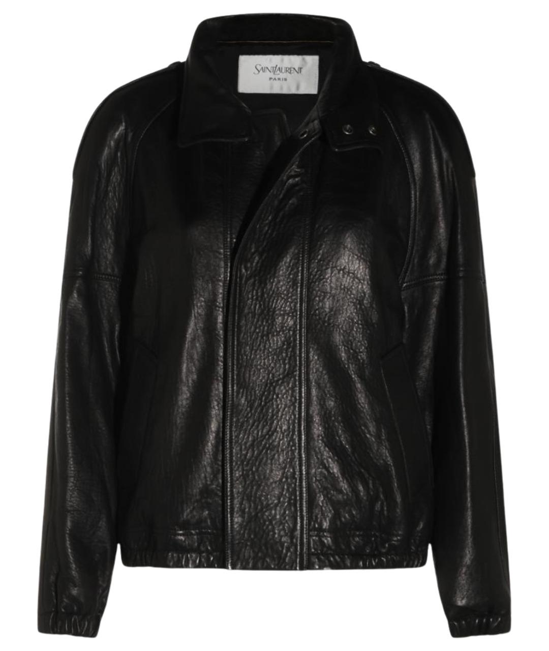 SAINT LAURENT Черная кожаная куртка, фото 1