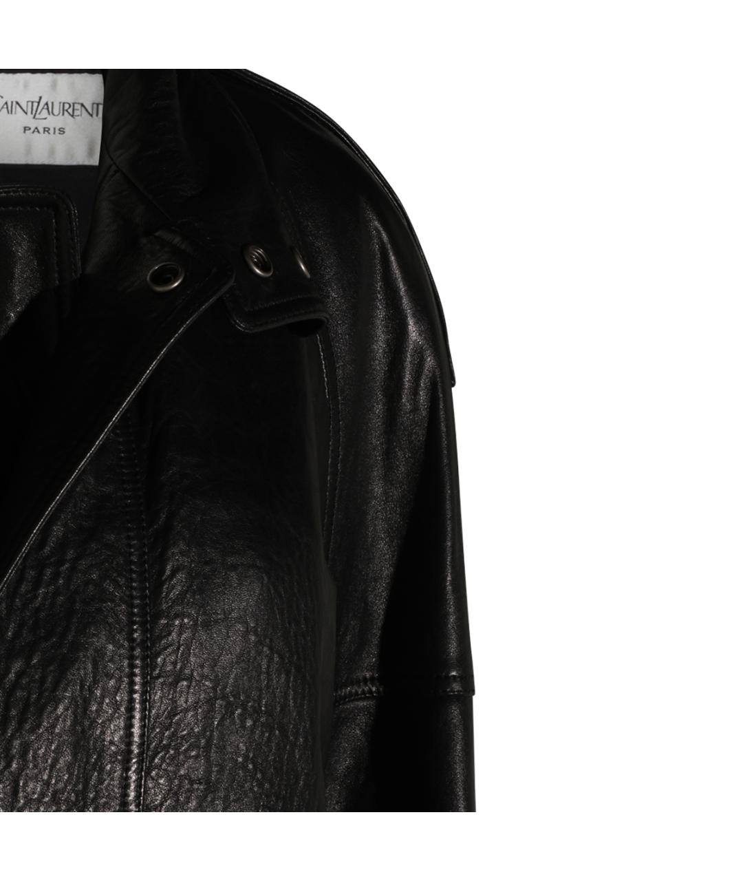 SAINT LAURENT Черная кожаная куртка, фото 4
