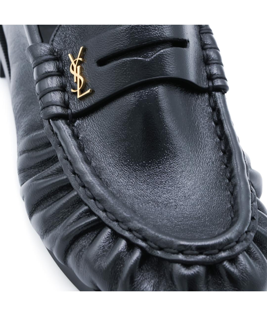 SAINT LAURENT Черные кожаные лоферы, фото 4