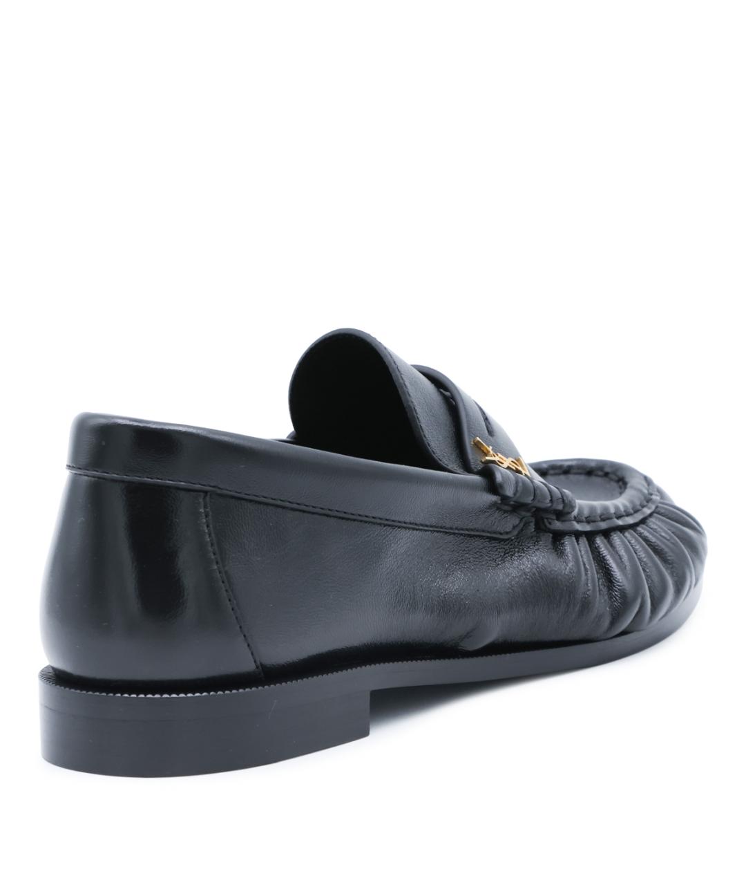 SAINT LAURENT Черные кожаные лоферы, фото 3