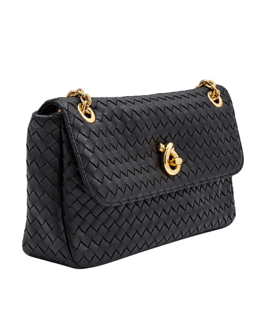 BOTTEGA VENETA Черная кожаная сумка через плечо, фото 2