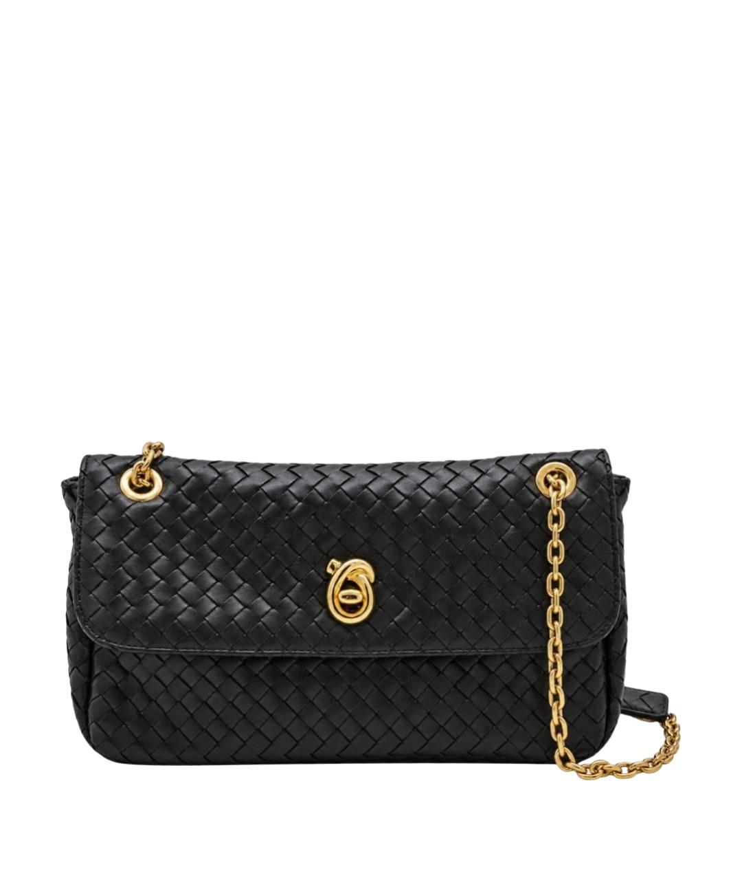BOTTEGA VENETA Черная кожаная сумка через плечо, фото 1
