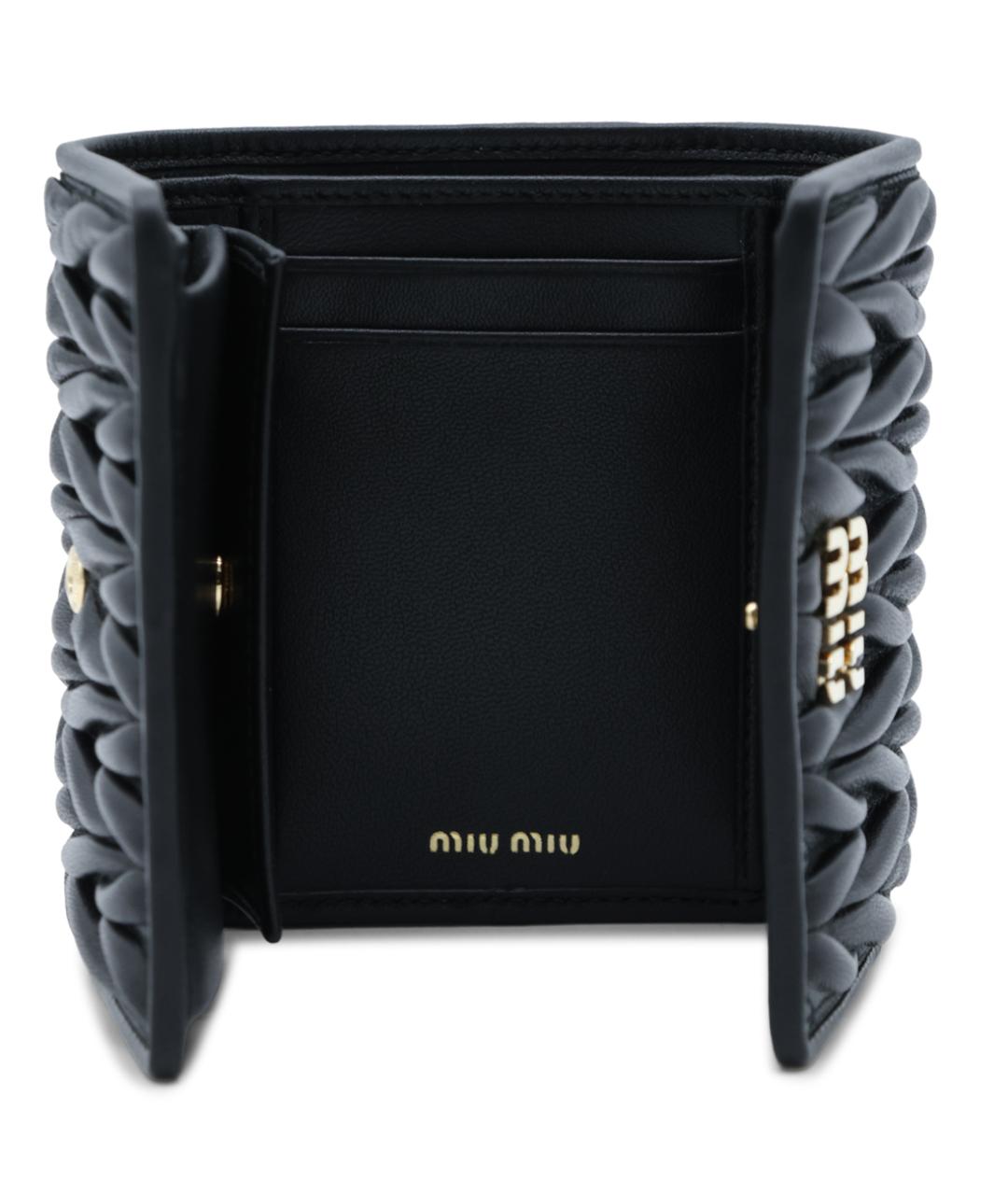 MIU MIU Черный кожаный кошелек, фото 3