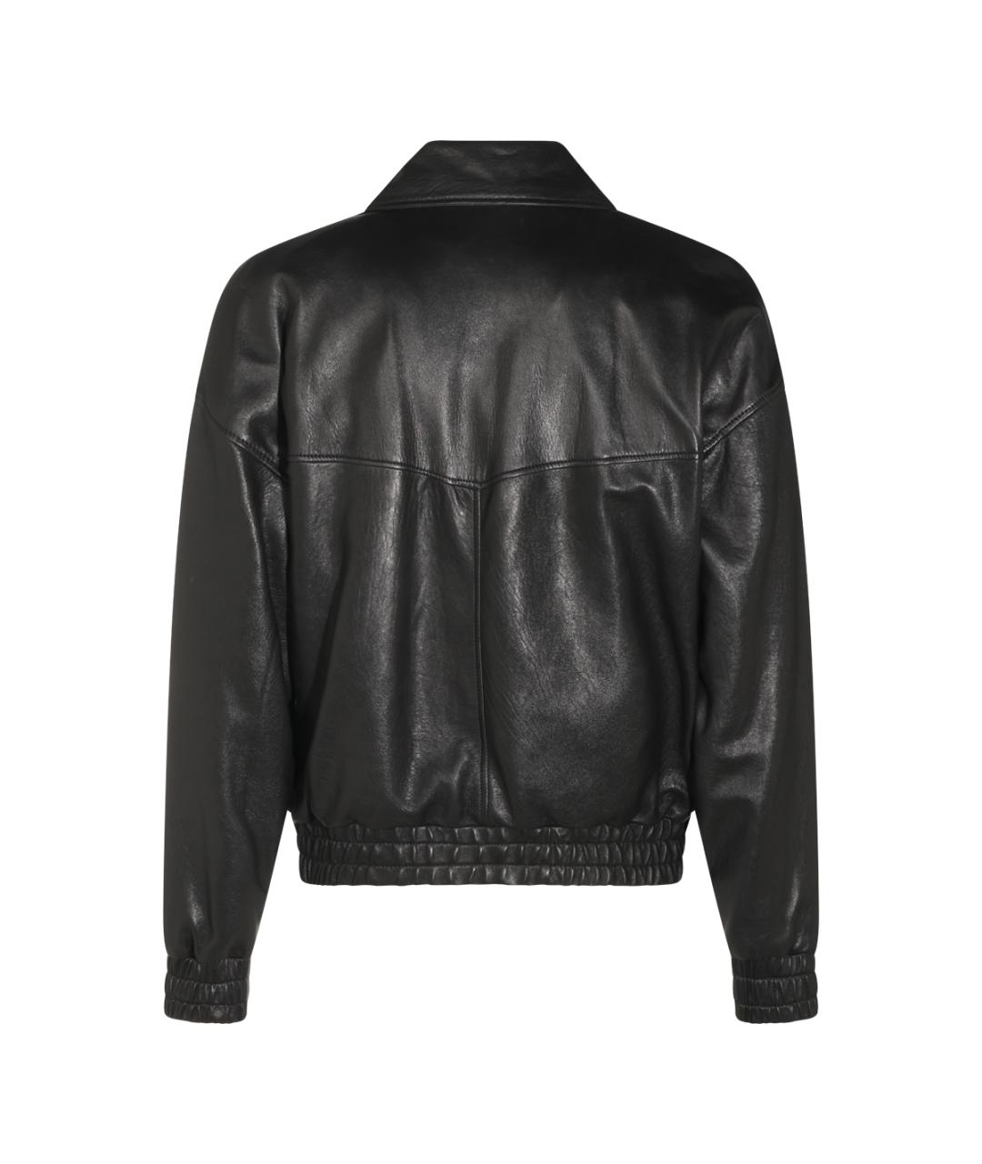 SAINT LAURENT Черная кожаная куртка, фото 2