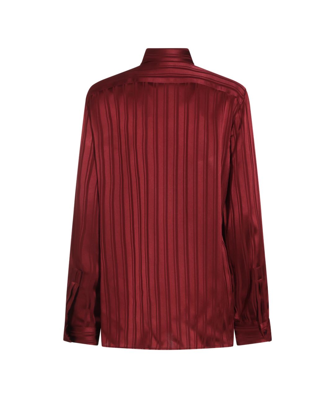 SAINT LAURENT Бордовая шелковая блузы, фото 2