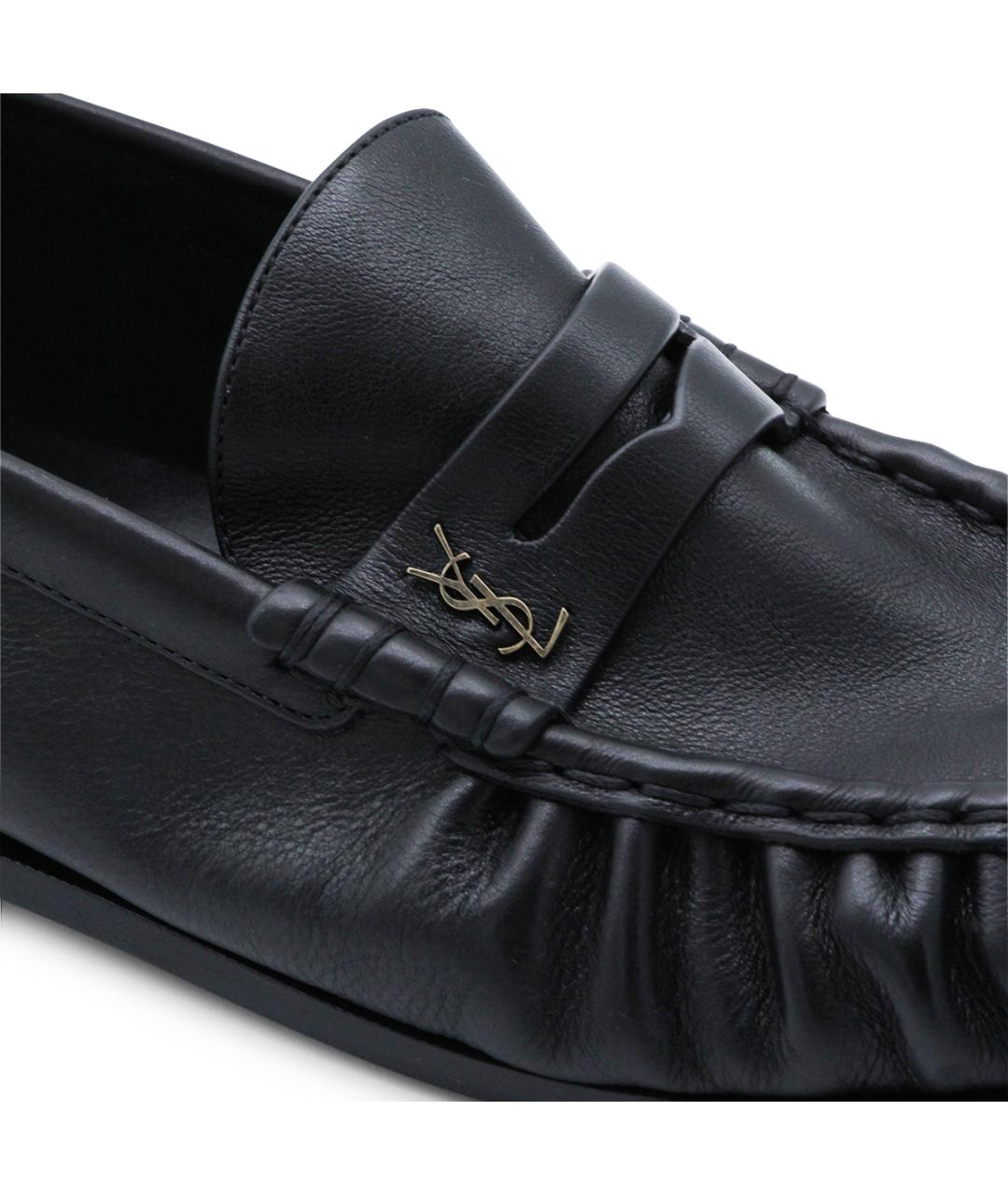 SAINT LAURENT Черные кожаные лоферы, фото 4