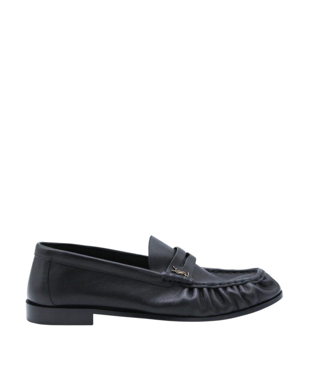 SAINT LAURENT Черные кожаные лоферы, фото 1