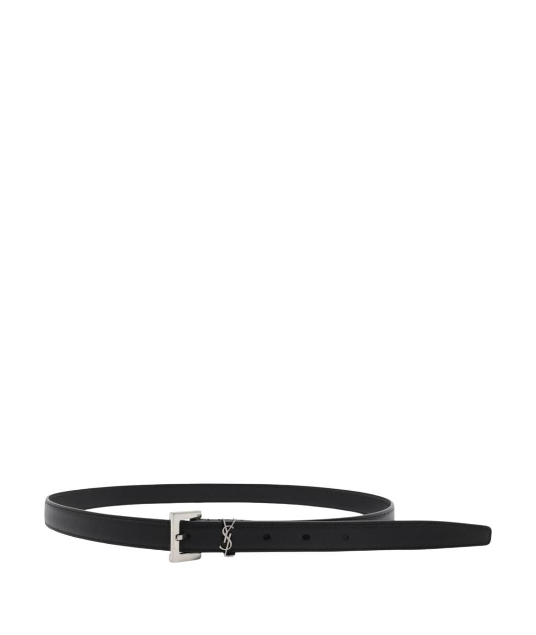 SAINT LAURENT Черный кожаный ремень, фото 1