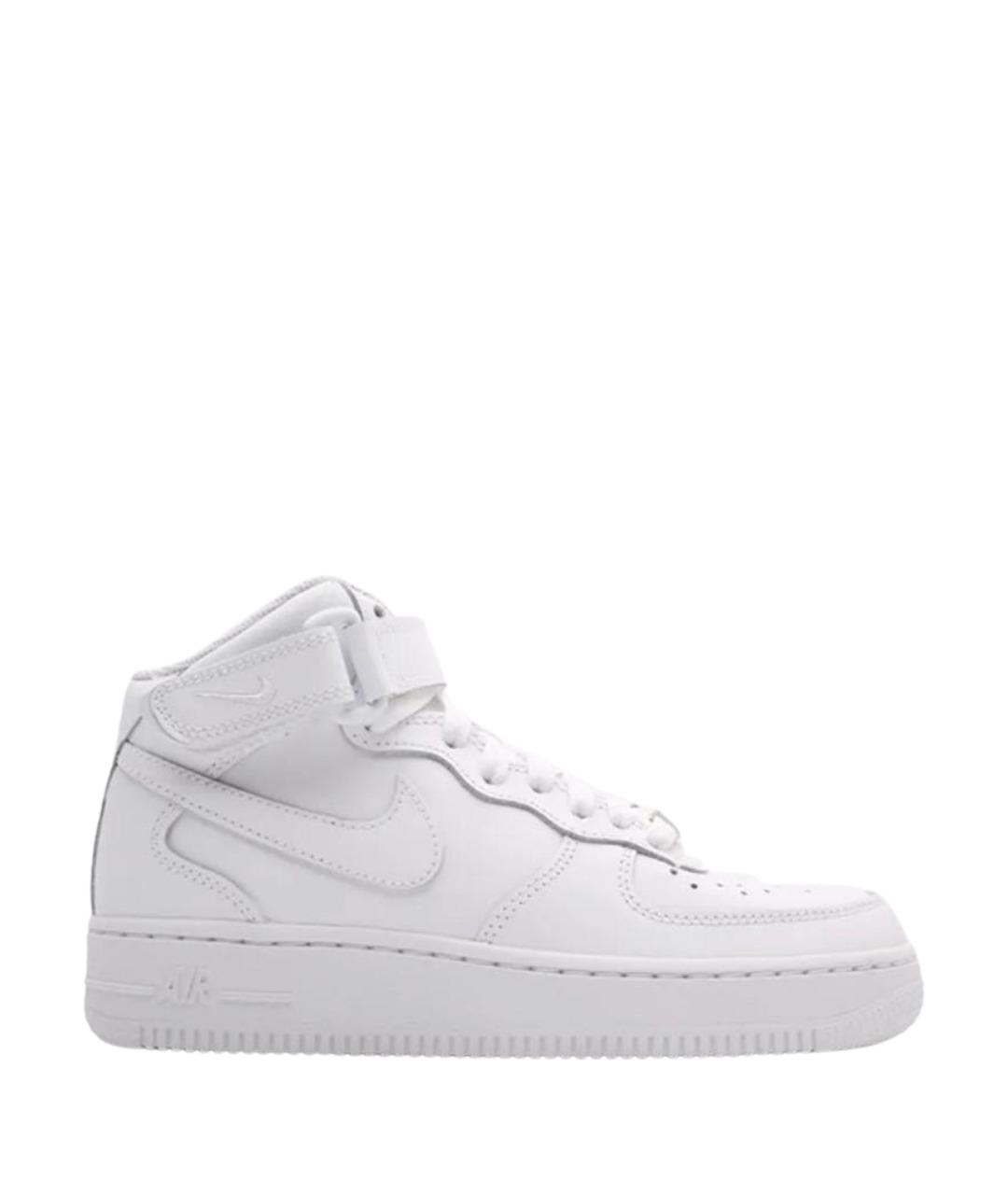 NIKE Белые кожаные высокие кроссовки / кеды, фото 1