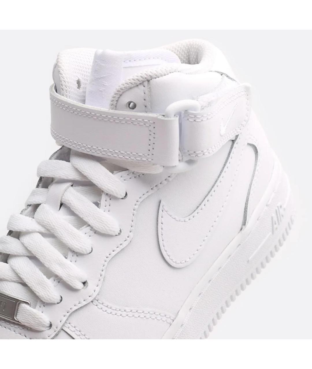 NIKE Белые кожаные высокие кроссовки / кеды, фото 7