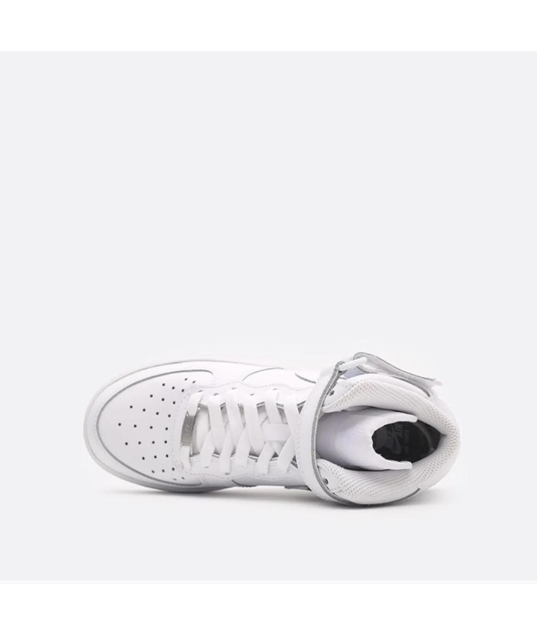 NIKE Белые кожаные высокие кроссовки / кеды, фото 3