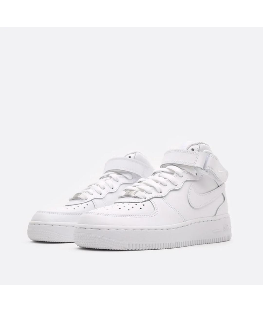 NIKE Белые кожаные высокие кроссовки / кеды, фото 6