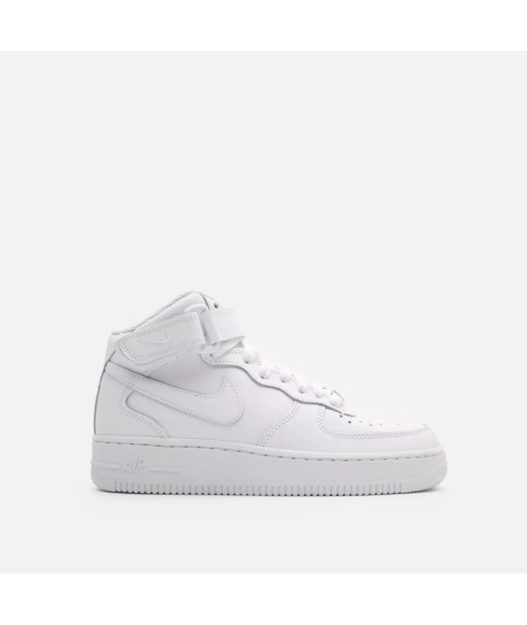 NIKE Белые кожаные высокие кроссовки / кеды, фото 10