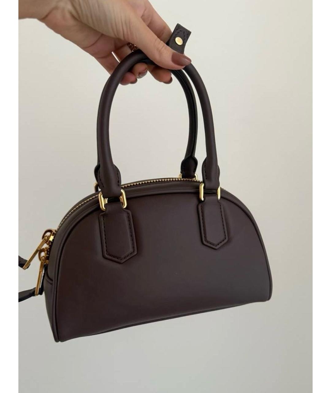 MIU MIU Коричневая кожаная сумка с короткими ручками, фото 3