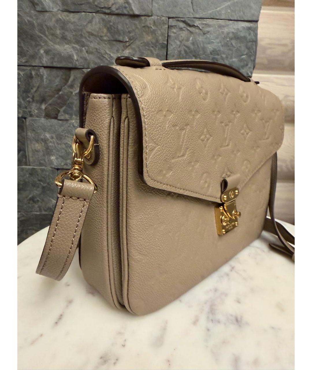 LOUIS VUITTON Серая кожаная сумка через плечо, фото 2