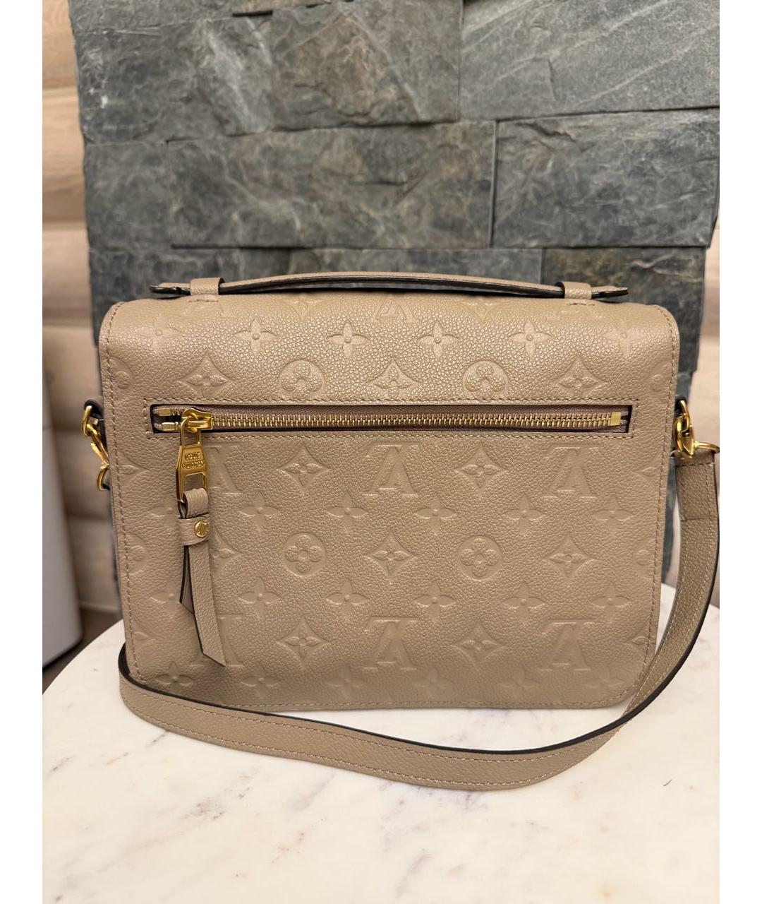 LOUIS VUITTON Серая кожаная сумка через плечо, фото 3