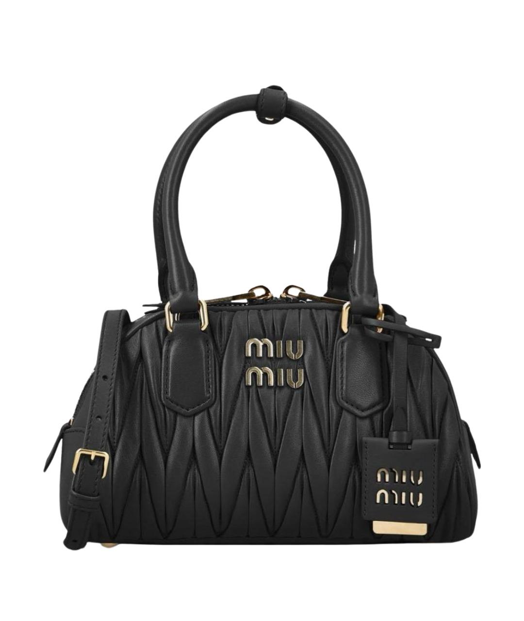 MIU MIU Коричневая кожаная сумка с короткими ручками, фото 1