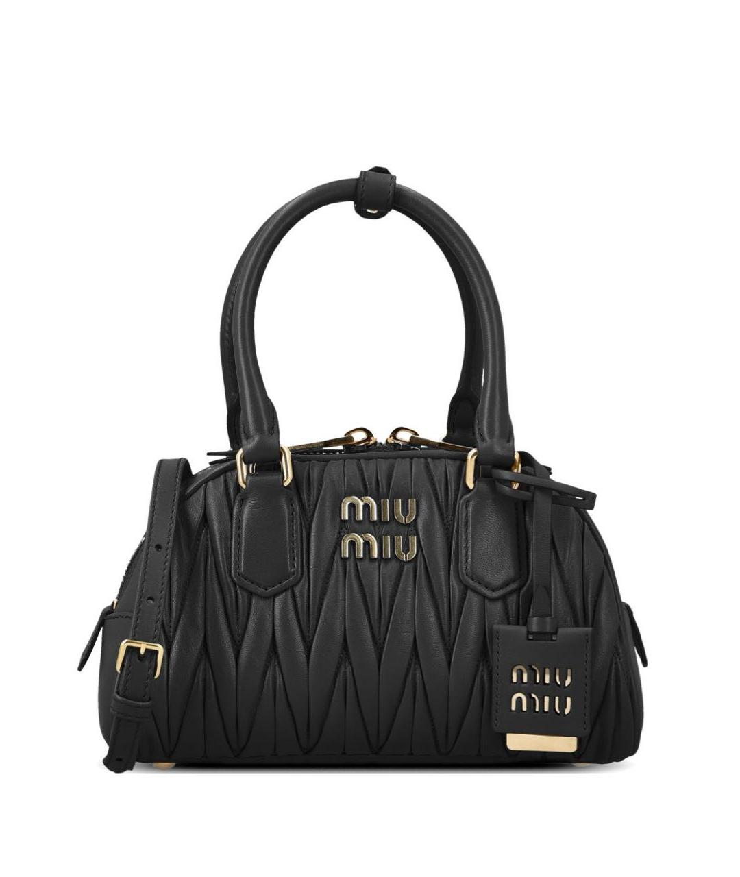 MIU MIU Коричневая кожаная сумка с короткими ручками, фото 8