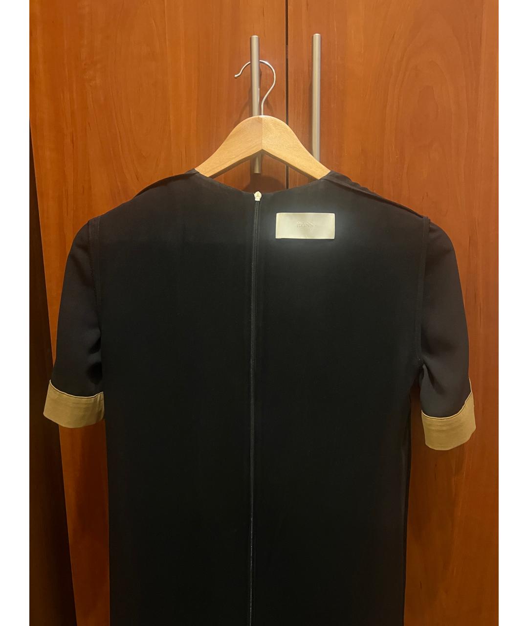 HUGO BOSS Черное полиэстеровое платье, фото 3