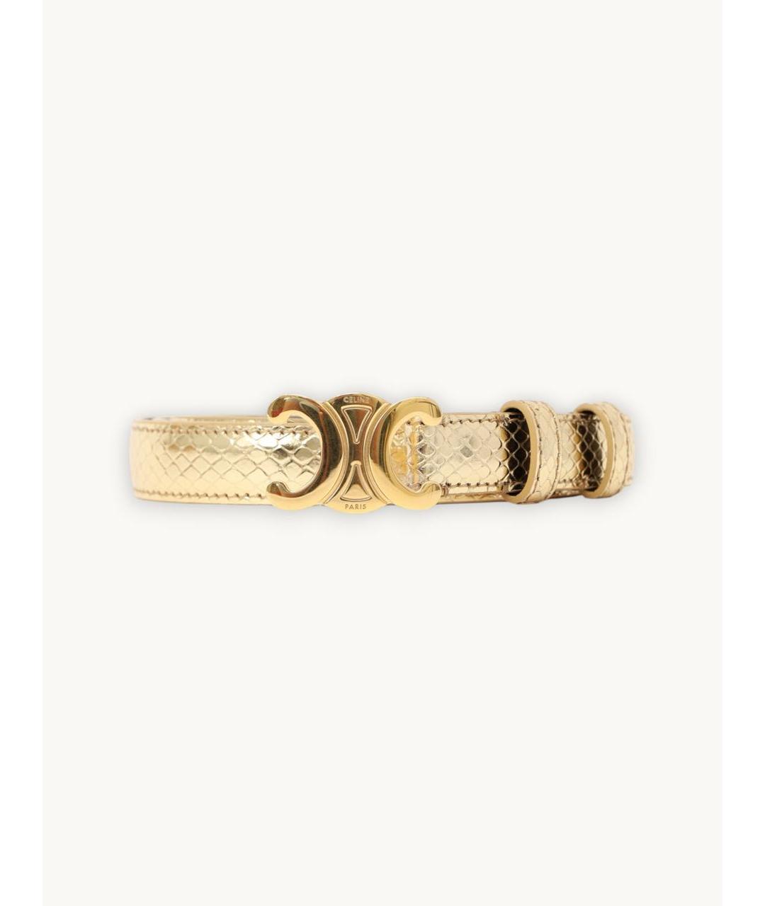 CELINE Золотой ремень из кожи питона, фото 6
