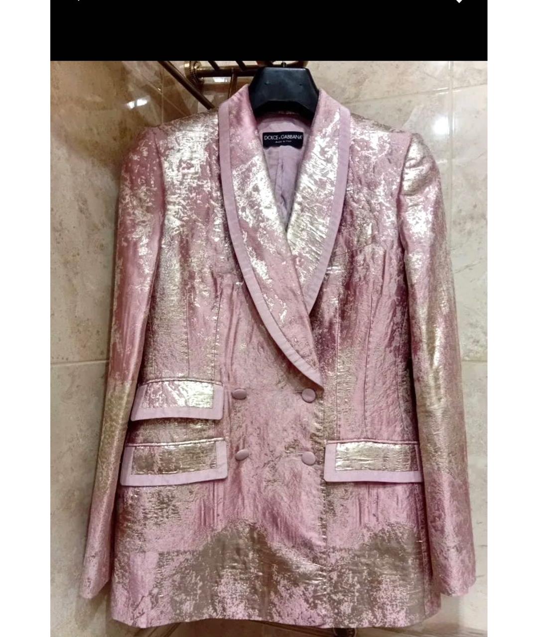 DOLCE&GABBANA Розовый полиэстеровый жакет/пиджак, фото 6