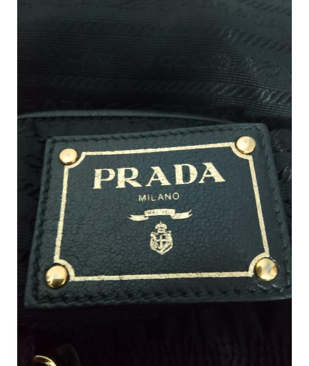 PRADA Черная нейлоновая сумка тоут, фото 5