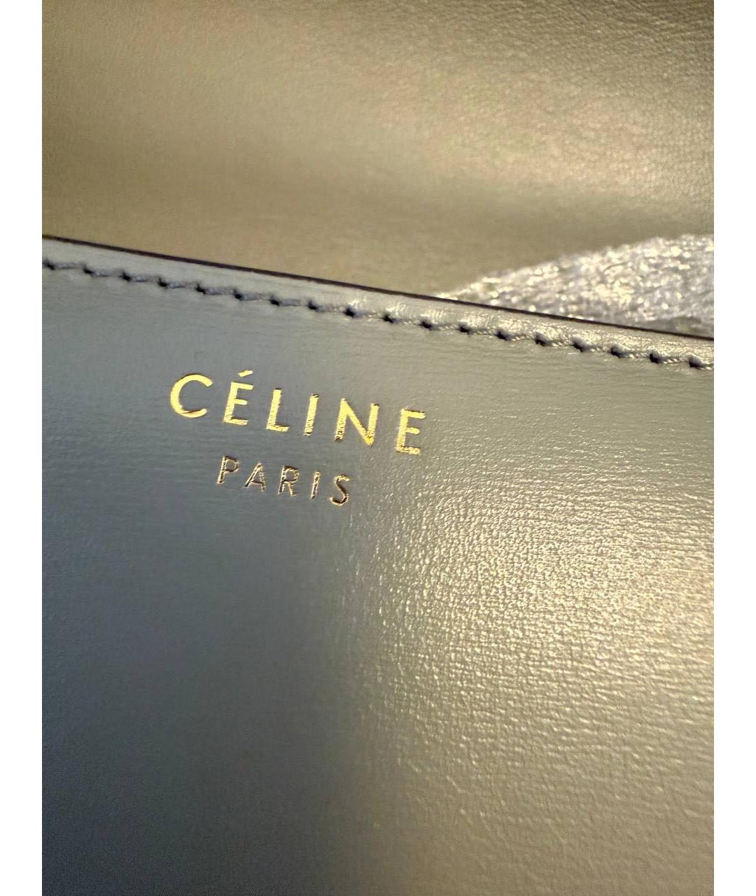 CELINE Серая кожаная сумка через плечо, фото 6