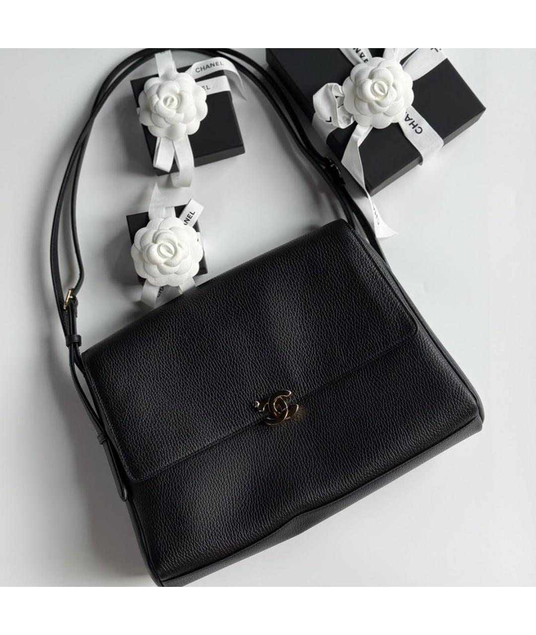CHANEL Черная кожаная сумка тоут, фото 3