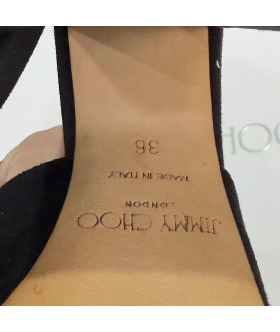 JIMMY CHOO Черные замшевые мюли, фото 6