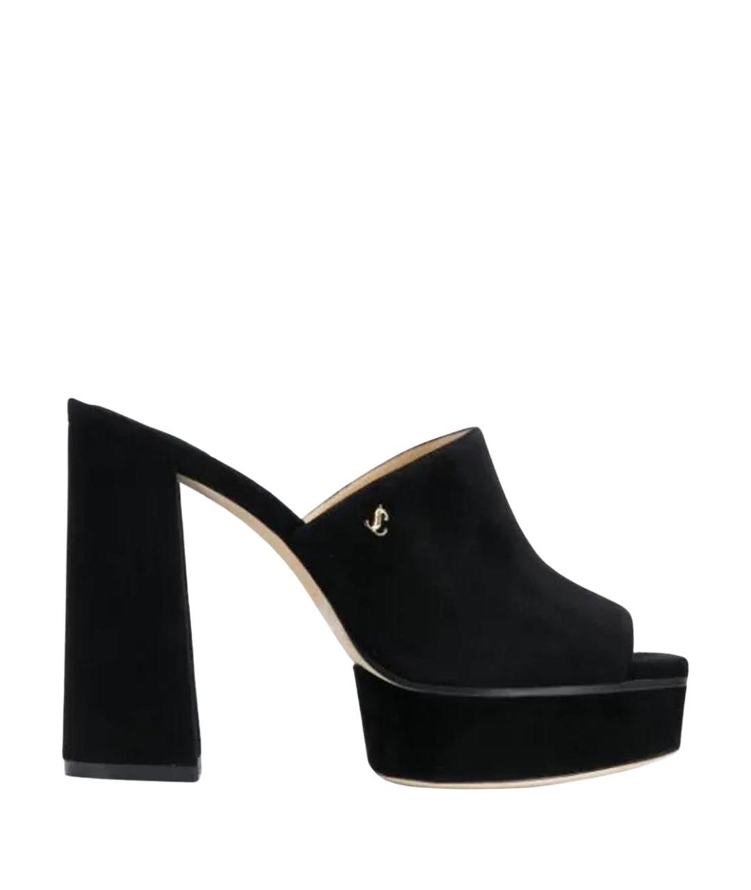 JIMMY CHOO Черные замшевые мюли, фото 1