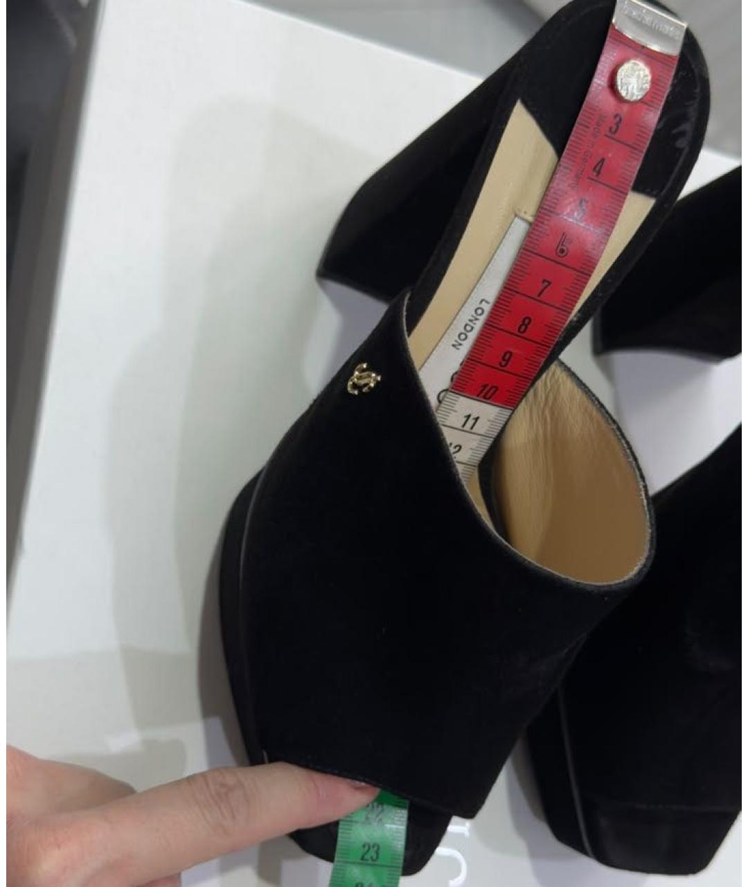 JIMMY CHOO Черные замшевые мюли, фото 3