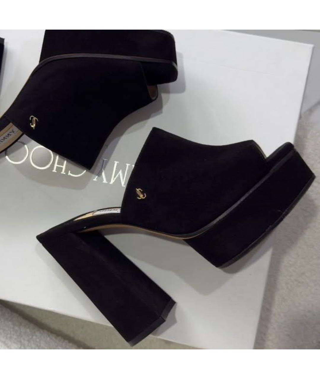 JIMMY CHOO Черные замшевые мюли, фото 2